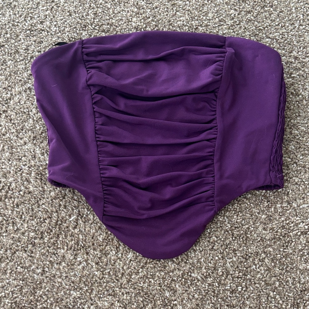 Forever 21 Purple Ruched Crop Top